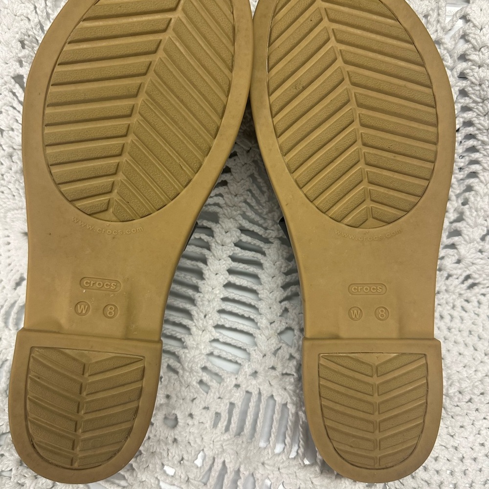 CROCS Black and Tan Strappy Sandals - Picture 5 of 5
